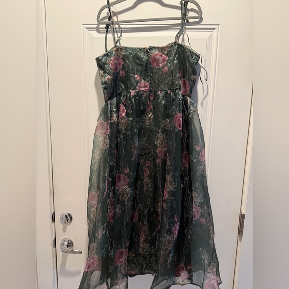 Miami by Francesca’s Green and Pink Floral Dress -  XL - Picture 5 of 6
